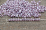 4mm 6/0 creamy heather purple glass seed beads for bracelets