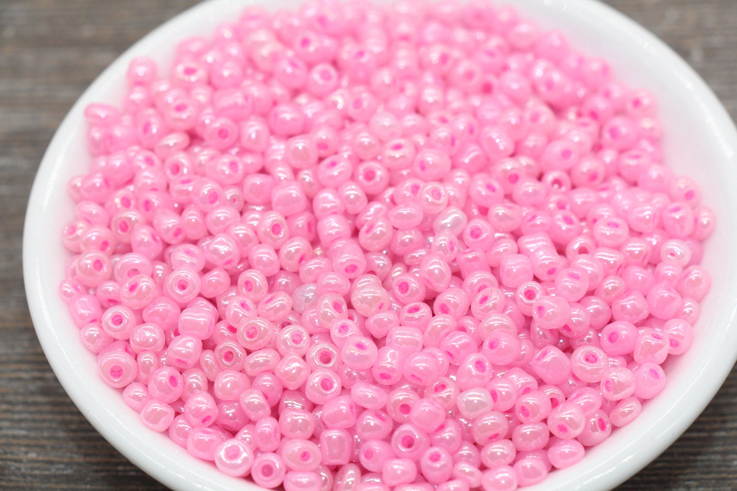 Creamy Glass Seed Beads, 4mm 6/0 Glass Round Seed Beads, Creamy Pink Seed Beads, Glossy Rocailles Beads, Beading Supplies #2073