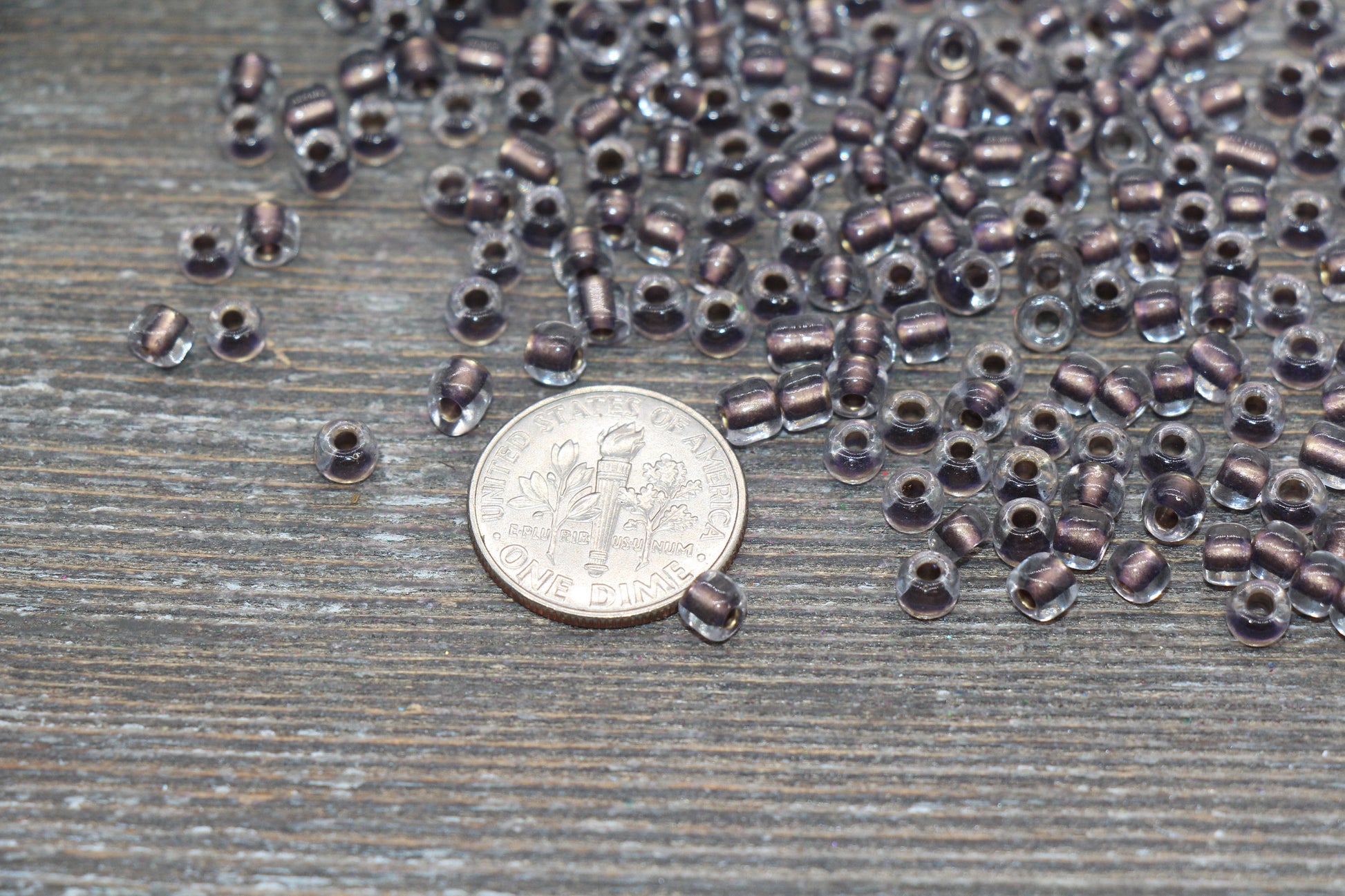 Transparent Glass Beads with Brown Lined, 4mm 6/0 Glass Round Beads, Brown Lined Seed Beads, Rocailles Beads, Beading Supplies #2086