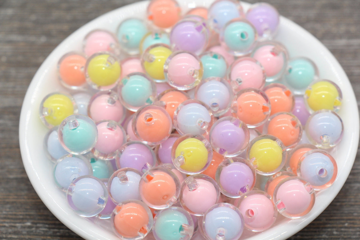 12mm Multicolor Round Beads, Mix Color Acrylic Round Gumball Beads, Bubblegum Beads, Chunky Beads, Plastic Round Bead #1924