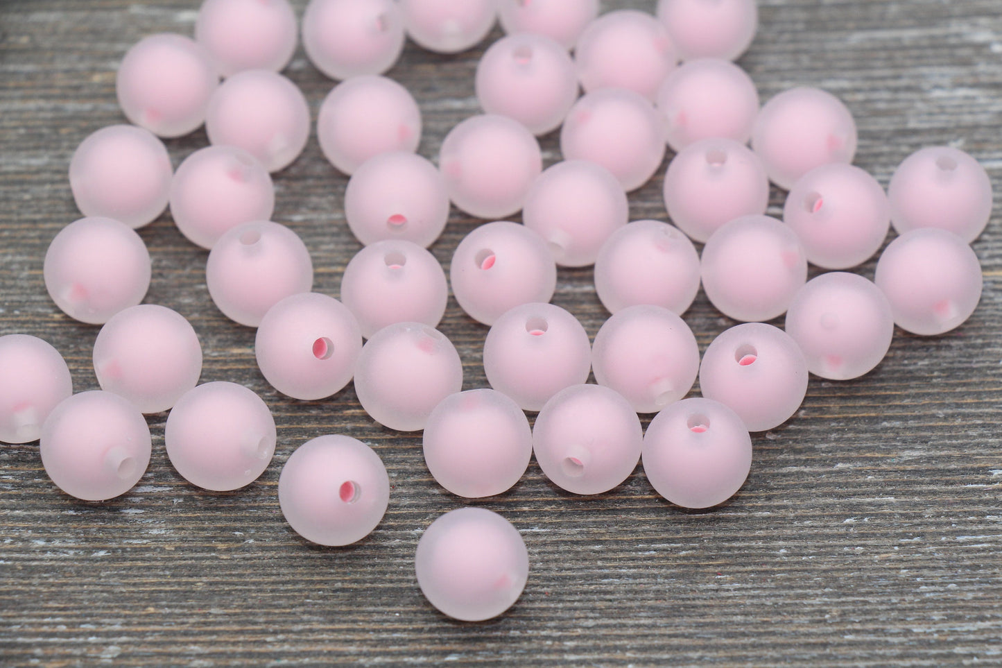 12mm Matte Pink Round Beads, Frosted Acrylic Round Gumball Beads, Bubblegum Beads, Chunky Beads, Plastic Round Bead #1940