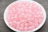 10mm Iridescent Pink Gumball Beads, AB Pink Round Acrylic Loose Beads, Glossy Shinny Bubblegum Beads, Chunky Beads, Round Beads #1953