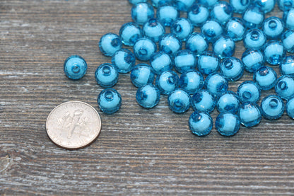 8mm Blue Faceted Beads, Round Faceted Acrylic Loose Beads, Bubblegum Beads, Chunky Beads, Bracelet Gumball Beads #1989