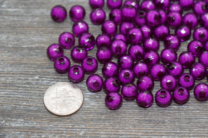 8mm Purple Faceted Beads, Round Faceted Acrylic Loose Beads, Bubblegum Beads, Chunky Beads, Bracelet Gumball Beads #1992