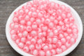 8mm Pink Faceted Acrylic Beads