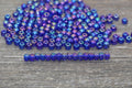 4mm 6/0 royal blue AB transparent glass seed beads for bracelets