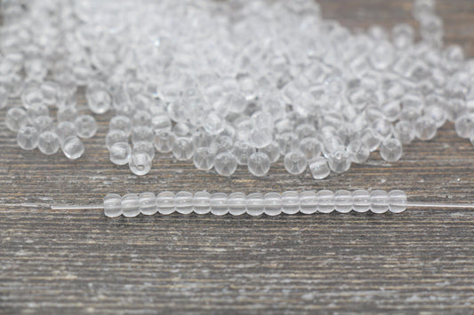 4mm Clear Transparent Seed Beads, ideal for crafting jewelry such as bracelets and necklaces and other crafts.