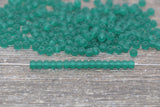 Round Matte Transparent Glass Beads, 4mm Glass Round Seed Beads, Frosted Green Trans Seed Beads, Beading Supplies #2155
