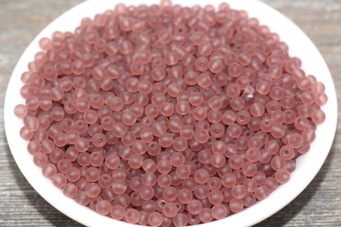 Round Matte Transparent Glass Beads, 4mm Glass Round Seed Beads, Frosted Trans Seed Beads, Beading Supplies #2156