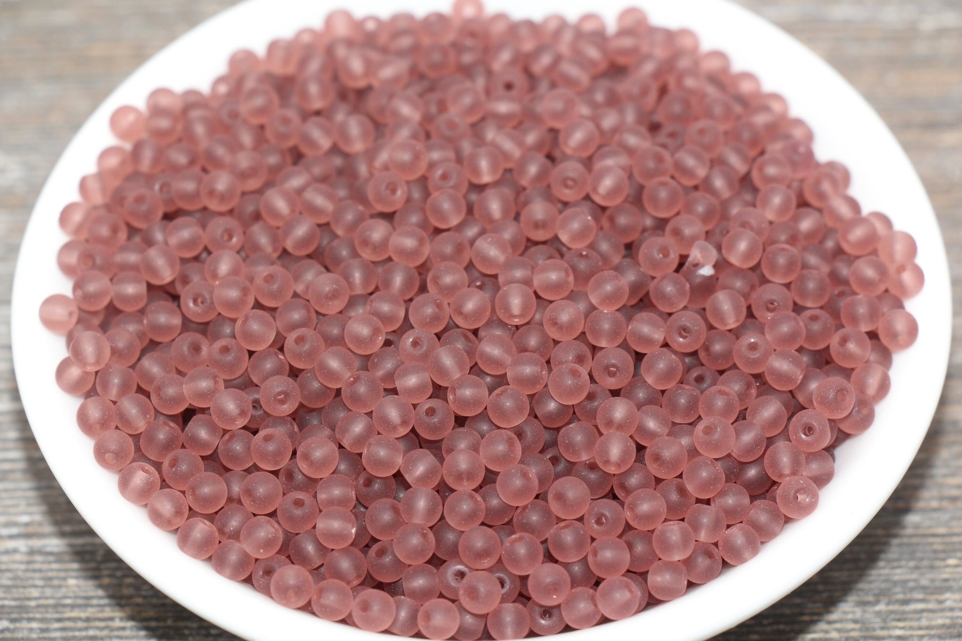 Round Matte Transparent Glass Beads, 4mm Glass Round Seed Beads, Frosted Trans Seed Beads, Beading Supplies #2156