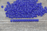 4mm 6/0 frosted royal bluetrans glass seed beads for bracelets