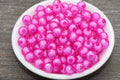 10mm Pink Faceted Acrylic Beads