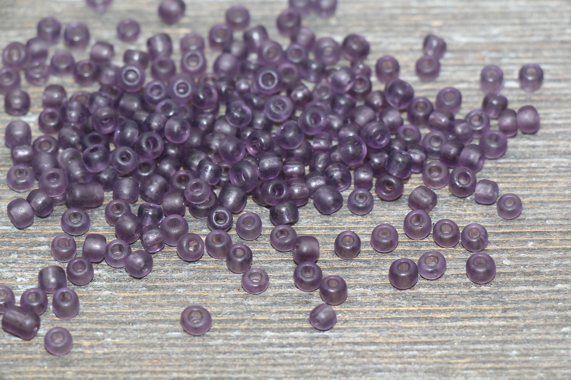 Matte Glass Seed Beads, 4mm 6/0 Glass Round Seed Beads, Matte Purple Trans Seed Beads, Rocailles Beads, Beading Supplies #1018