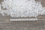 Round Transparent Glass Beads, 4mm Glass Round Seed Beads, Glossy Clear Seed Beads, Beading Supplies #2172