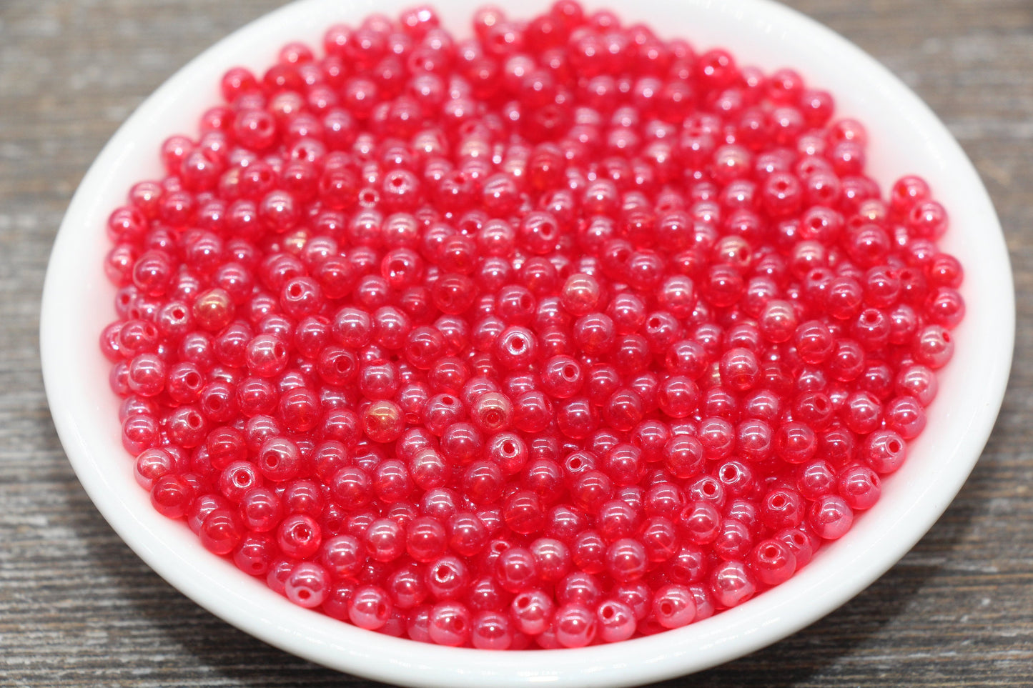 Round Transparent Red Glass Beads, 4mm Glass Round Seed Beads, Glossy Red Seed Beads, Beading Supplies #2174