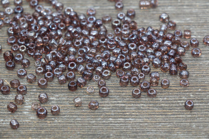 Glossy Transparent Glass Seed Beads, 4mm 6/0 Glass Round Seed Beads, Rocailles Beads, Beading Supplies #746