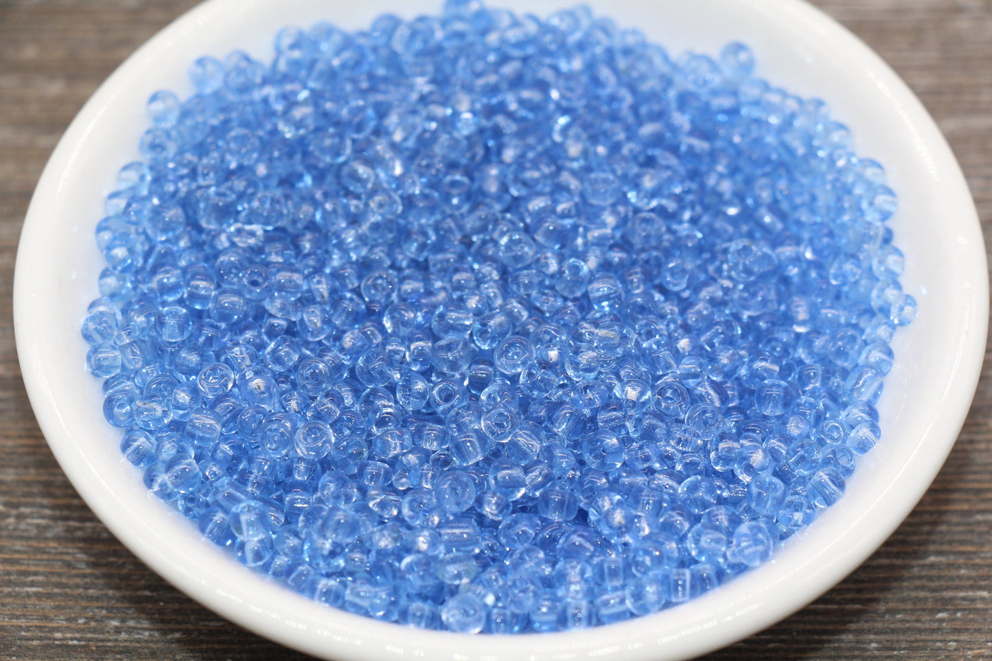 Transparent Glass Seed Beads, 4mm 6/0 Glass Round Seed Beads, Blue Trans Seed Beads, Rocailles Beads, Beading Supplies #1433