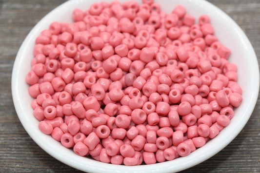 5mm Watermelon Glass Seed Beads, Size 3/0 Watermelon Opaque Czech Seed Beads, Rocailles Beads, Bead Bracelet, Beading Supplies #1295