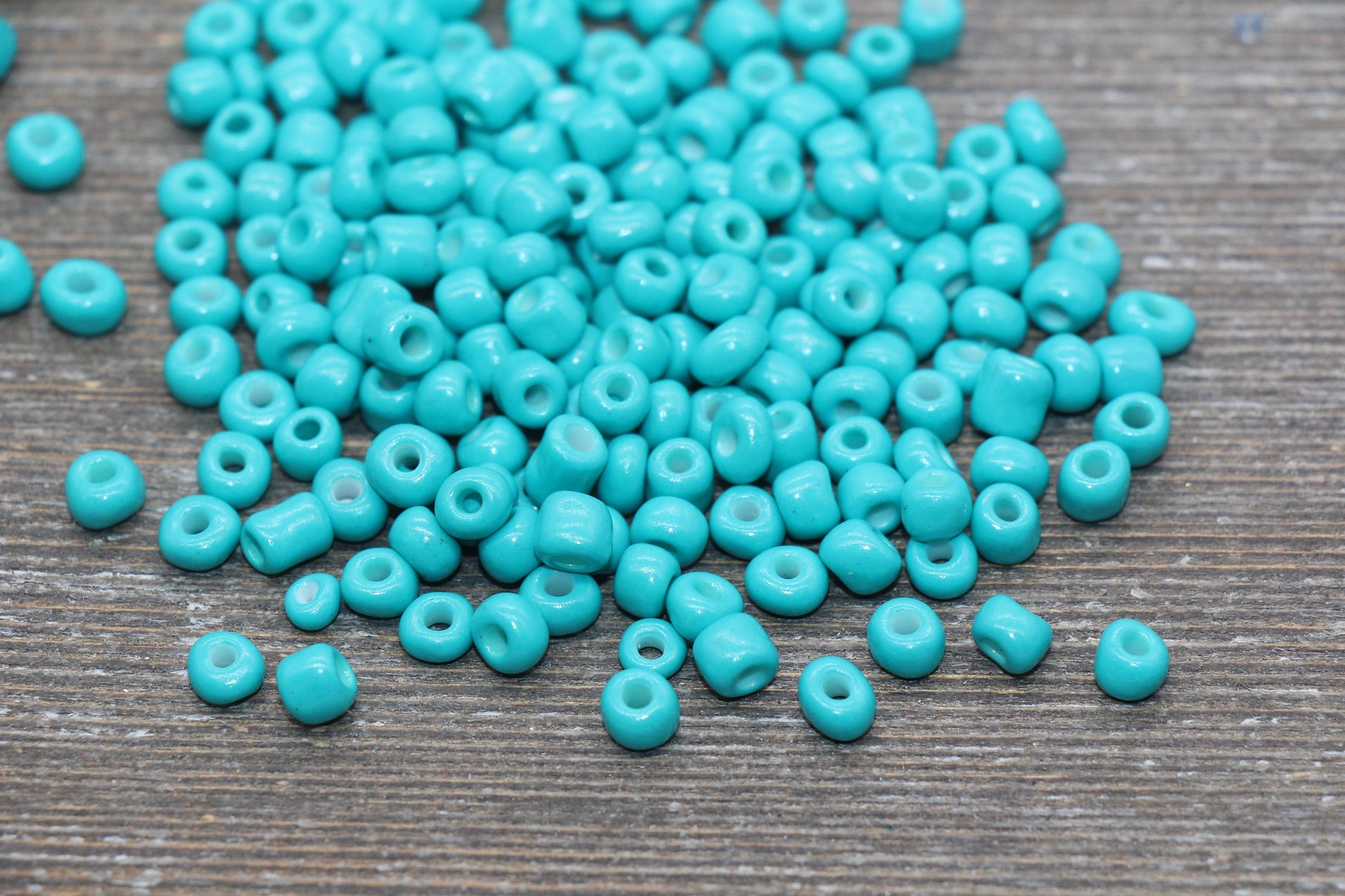 5mm Turquoise Glass Seed Beads, Size 3/0 Turquoise Opaque Czech Seed Beads, Rocailles Beads, Bead Bracelet, Beading Supplies #1419
