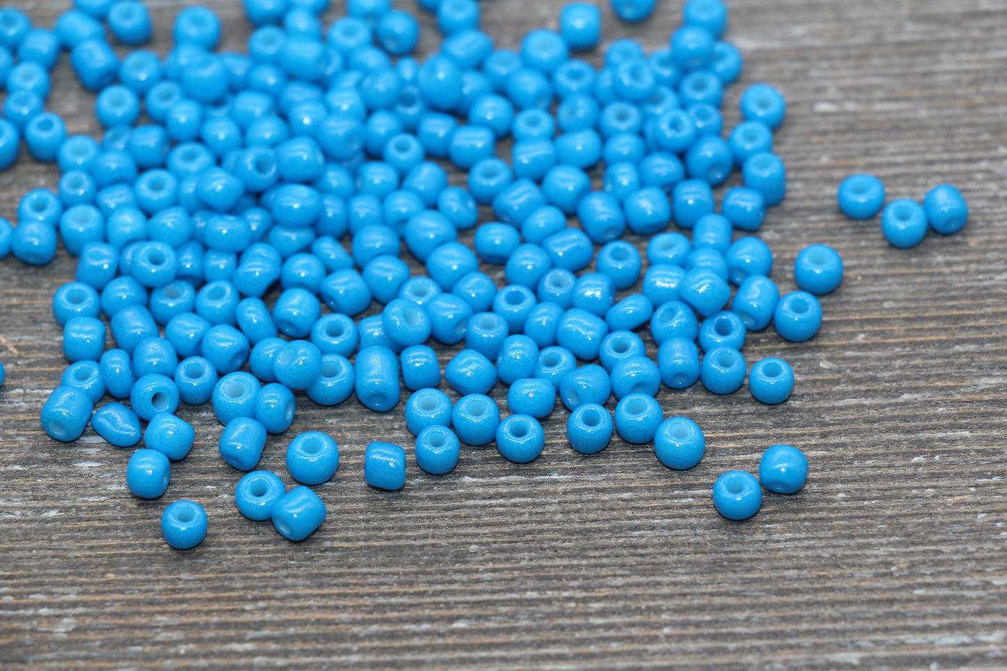 Glass Seed Beads, 4mm 6/0 Glass Round Seed Beads, Glass Blue Opaque Seed Beads, Rocailles Beads, Beading Supplies #1289