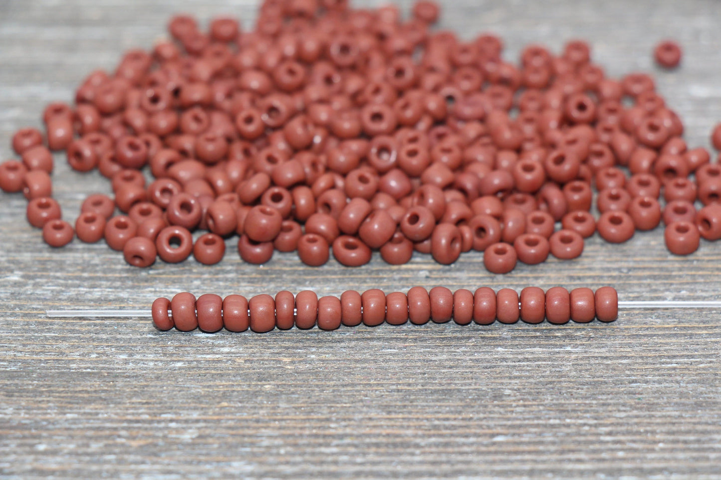 Matte Glass Seed Beads, 4mm 6/0 Glass Round Seed Beads, Matte Brown Seed Beads, Brown Glass Rocailles Beads, Beading Supplies #1286