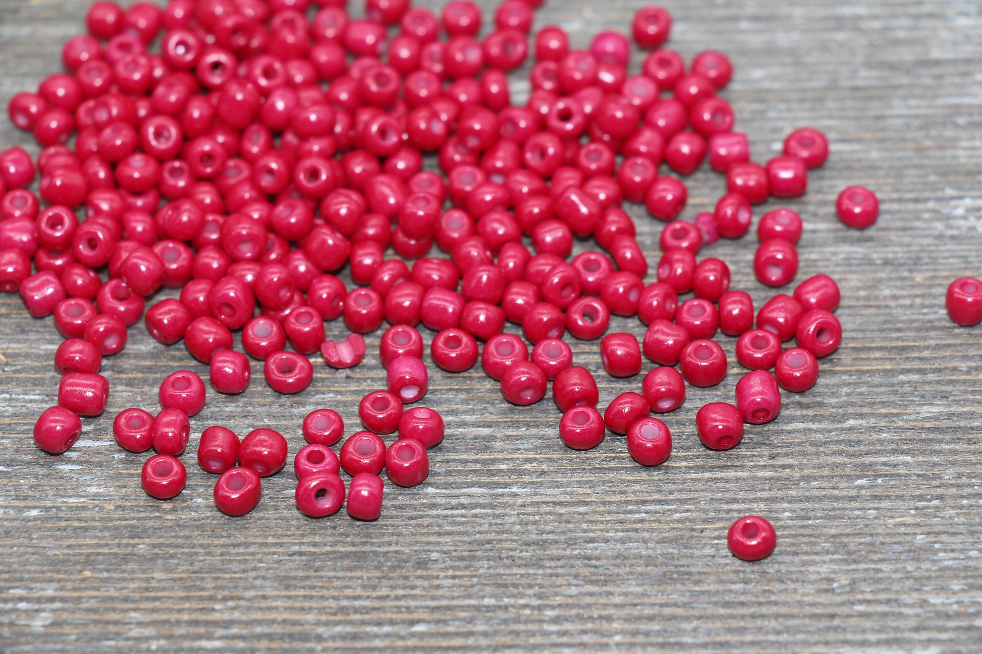 Glass Seed Beads, 4mm 6/0 Glass Round Seed Beads, Glass Deep Red Opaque Seed Beads, Rocailles Beads, Beading Supplies #1288