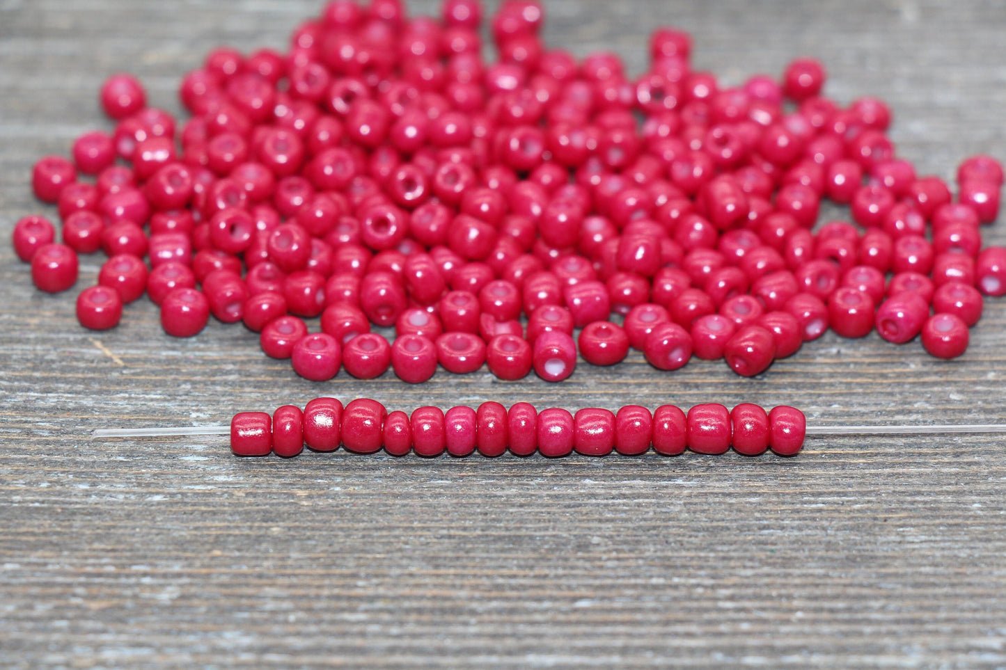 Glass Seed Beads, 4mm 6/0 Glass Round Seed Beads, Glass Deep Red Opaque Seed Beads, Rocailles Beads, Beading Supplies #1288