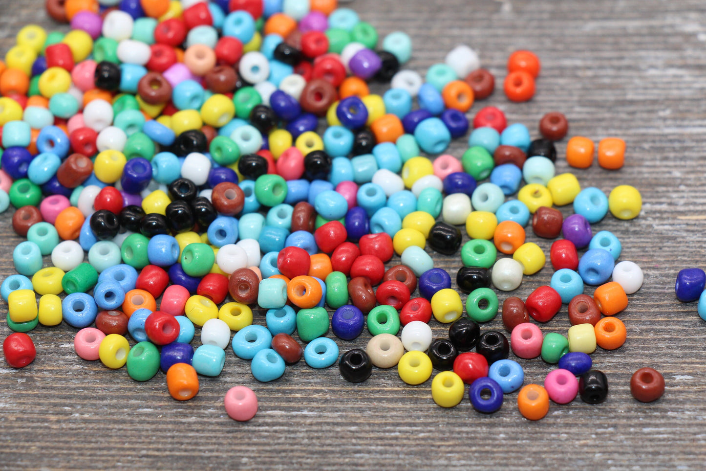 Glass Seed Beads, 4mm 6/0 Glass Round Seed Beads, Glass Multicolored Seed Beads, Mix Colors Glass Rocailles Beads, Beading Supplies #1080