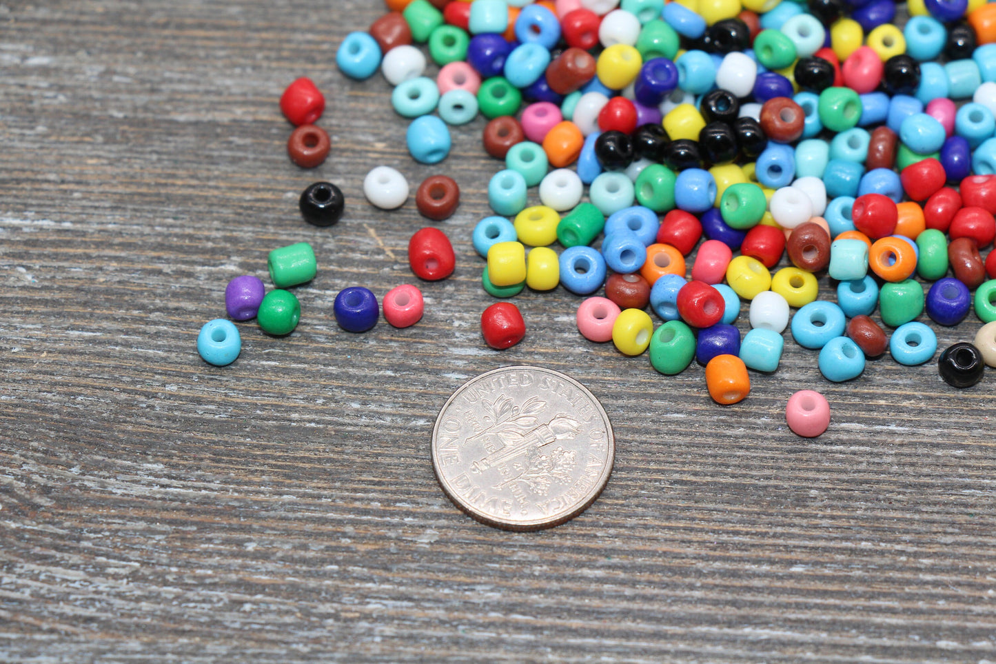 Glass Seed Beads, 4mm 6/0 Glass Round Seed Beads, Glass Multicolored Seed Beads, Mix Colors Glass Rocailles Beads, Beading Supplies #1080