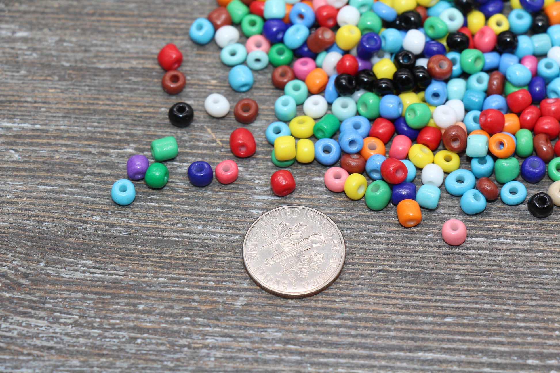 Glass Seed Beads, 4mm 6/0 Glass Round Seed Beads, Glass Multicolored Seed Beads, Mix Colors Glass Rocailles Beads, Beading Supplies #1080