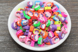 9mm rainbow and cloud polymer clay beads, nature clay charms for bracelets 5