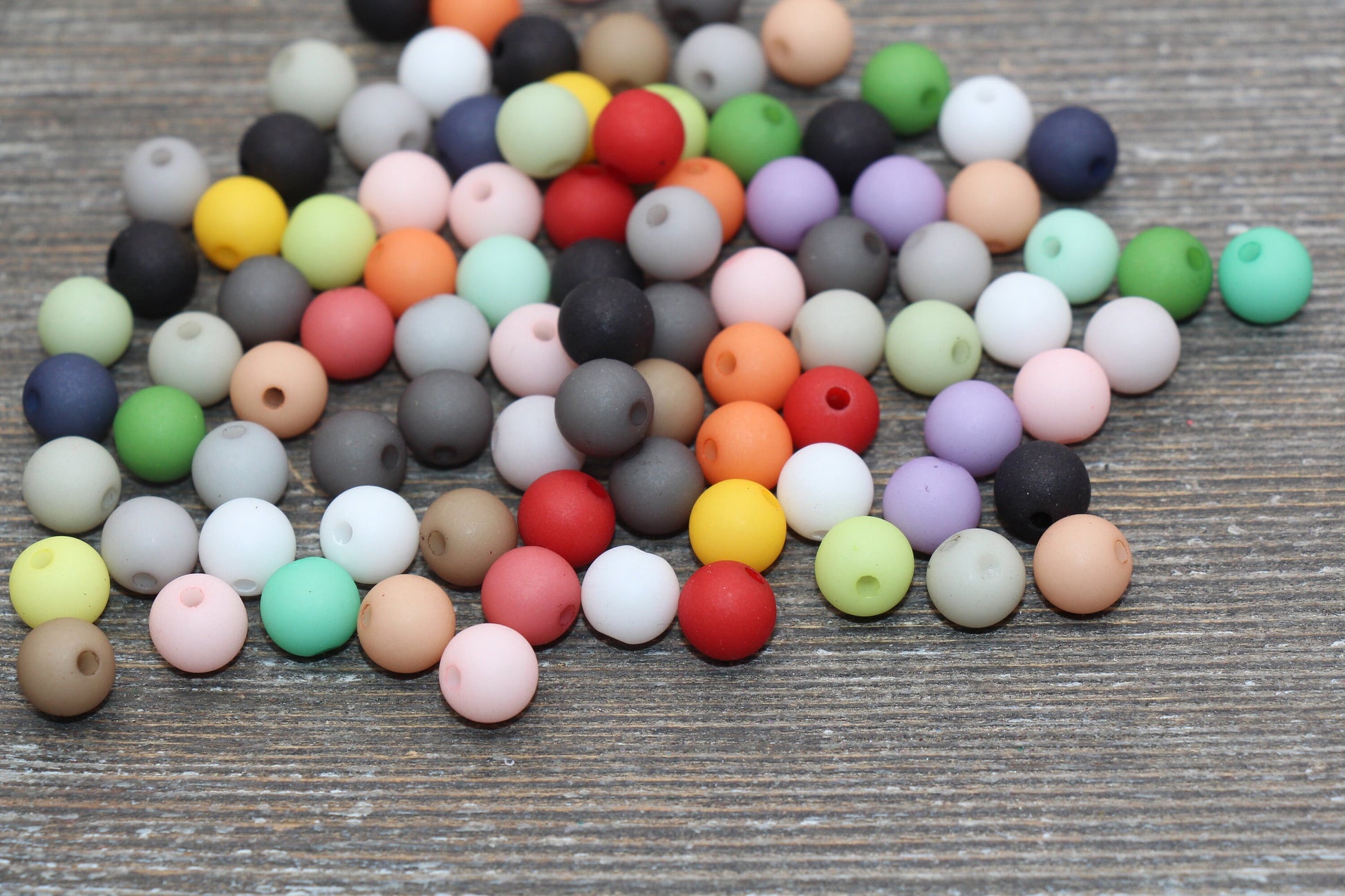 8mm Matte Multicolor Gumball Beads, Round Acrylic Loose Beads, Frosted Bubblegum Beads, Chunky Beads, Round Plastic Beads #150