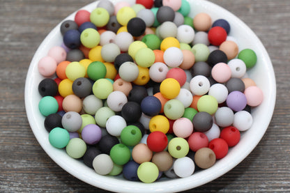 8mm Matte Multicolor Gumball Beads, Round Acrylic Loose Beads, Frosted Bubblegum Beads, Chunky Beads, Round Plastic Beads #150