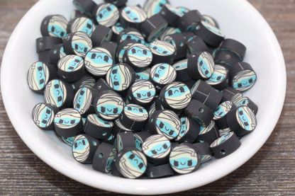 Mummy Polymer Clay Beads, Monster Mummy Clay Beads, Zombie Cane Beads, Fimo Cane Beads, Jewelry Beads, Beads for Bracelet #72