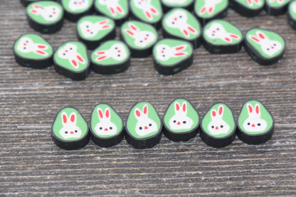 Bunny Polymer Clay Beads, Cute Bunny Clay Beads, Rabbit Clay Beads, Jewelry Beads, Beads for Bracelet #79