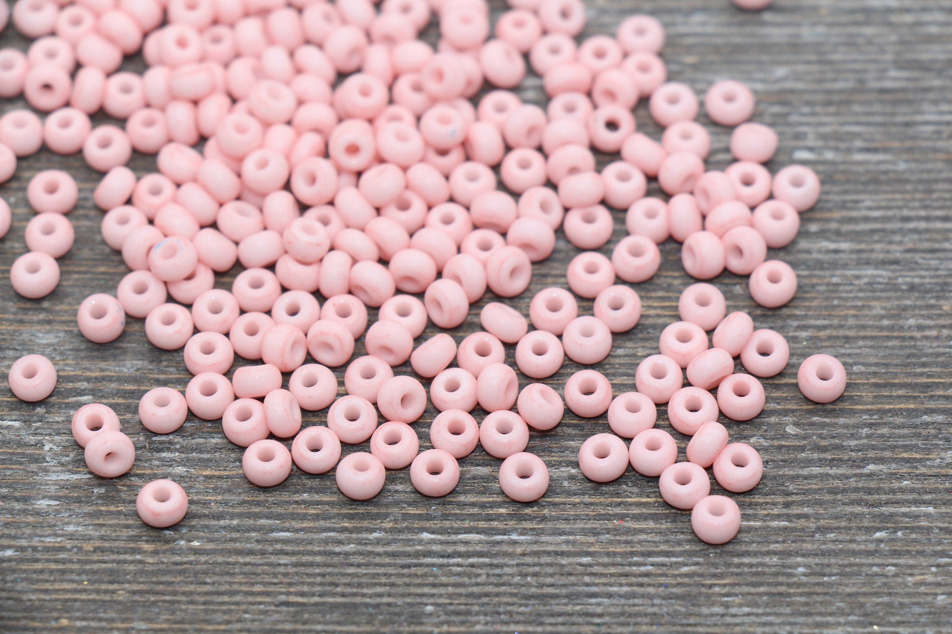 Matte Glass Seed Beads, 4mm 6/0 Glass Round Seed Beads, Pastel Peach Seed Beads, Frosted Peach Rocailles Beads, Beading Supplies #2057