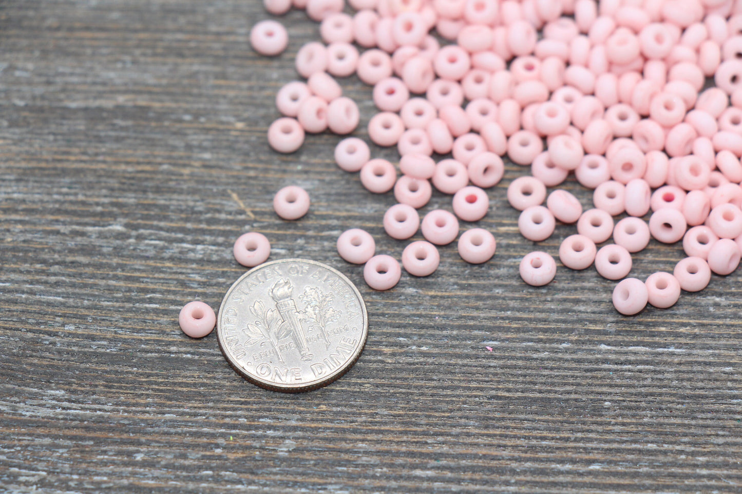 Matte Glass Seed Beads, 4mm 6/0 Glass Round Seed Beads, Pastel Light Peach Seed Beads, Frosted Rocailles Beads, Beading Supplies #2060