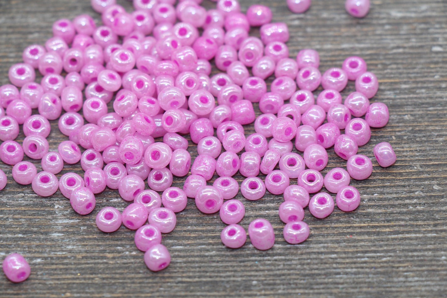 Creamy Glass Seed Beads, 4mm 6/0 Glass Round Seed Beads, Creamy Pink Seed Beads, Glossy Rocailles Beads, Beading Supplies #2066