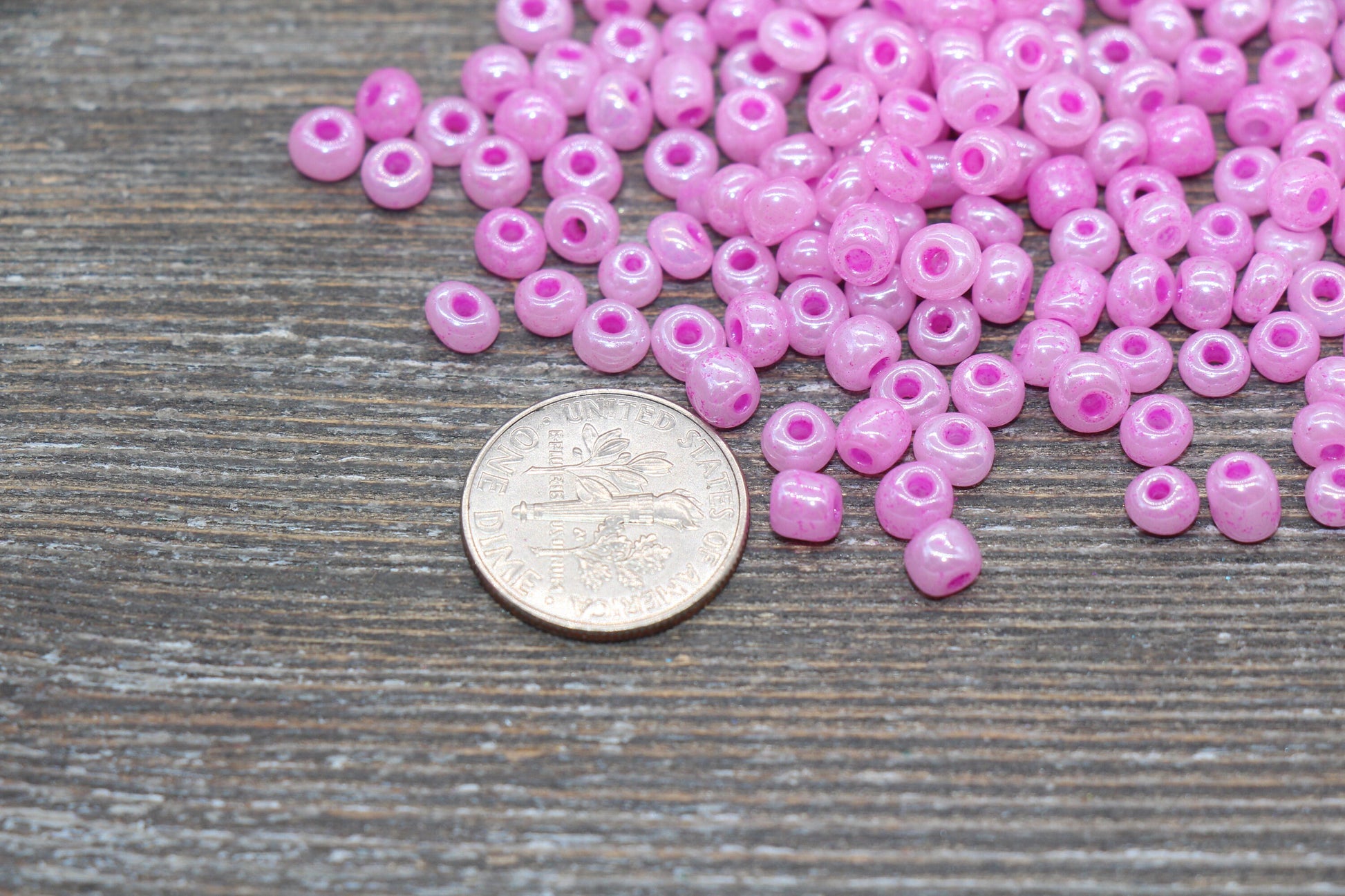 Creamy Glass Seed Beads, 4mm 6/0 Glass Round Seed Beads, Creamy Pink Seed Beads, Glossy Rocailles Beads, Beading Supplies #2066