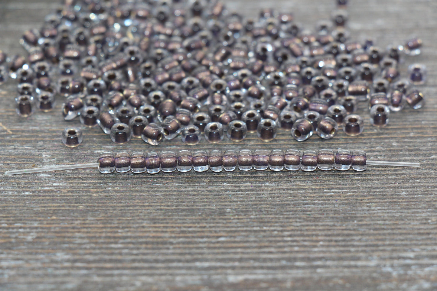 Transparent Glass Beads with Brown Lined, 4mm 6/0 Glass Round Beads, Brown Lined Seed Beads, Rocailles Beads, Beading Supplies #2086