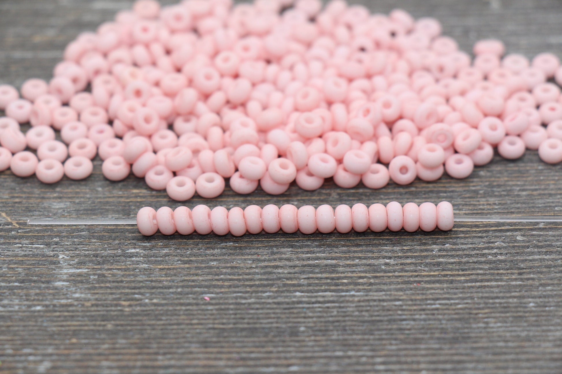 Matte Glass Seed Beads, 4mm 6/0 Glass Round Seed Beads, Pastel Light Peach Seed Beads, Frosted Rocailles Beads, Beading Supplies #2060