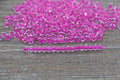 4mm 6/0 pink lined glass seed beads for bracelets