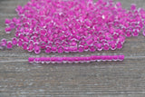 4mm 6/0 pink lined glass seed beads for bracelets