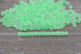 4mm 6/0 frosted green lined glass seed beads for bracelets