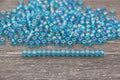 4mm 6/0 blue AB transparent glass seed beads for bracelets