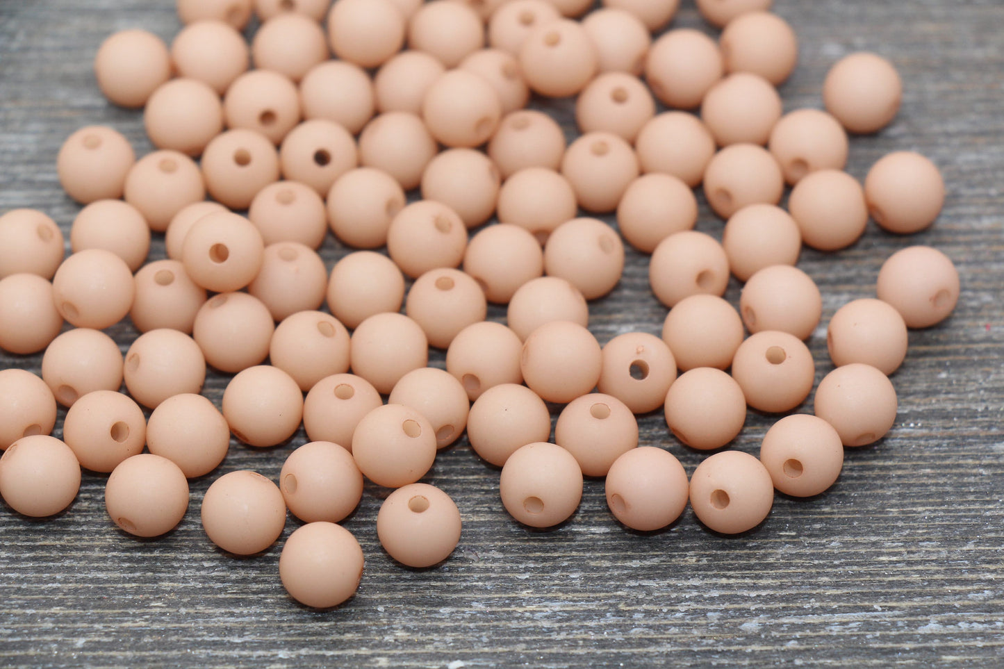 8mm Matte Dusty Peach Round Beads, Acrylic Gumball Bead, Frosted Peach Round Spacer Beads, Bubblegum Beads, Plastic Round Bead #2186