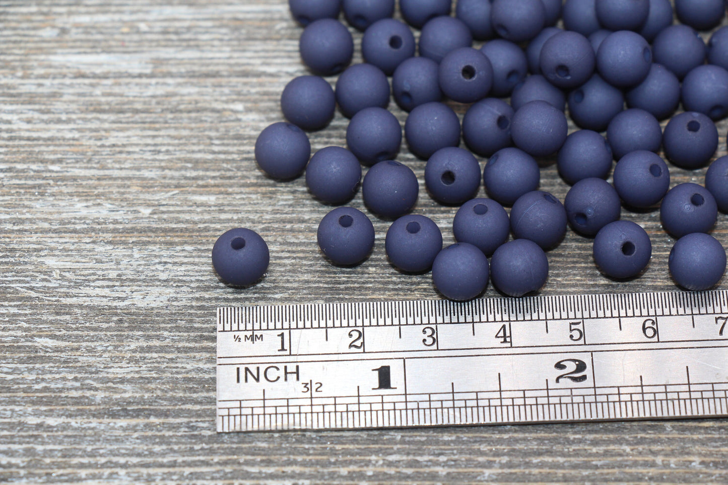 8mm Matte Navy Round Beads, Acrylic Gumball Bead, Frosted Navy Round Spacer Beads, Bubblegum Beads, Plastic Round Bead #2188