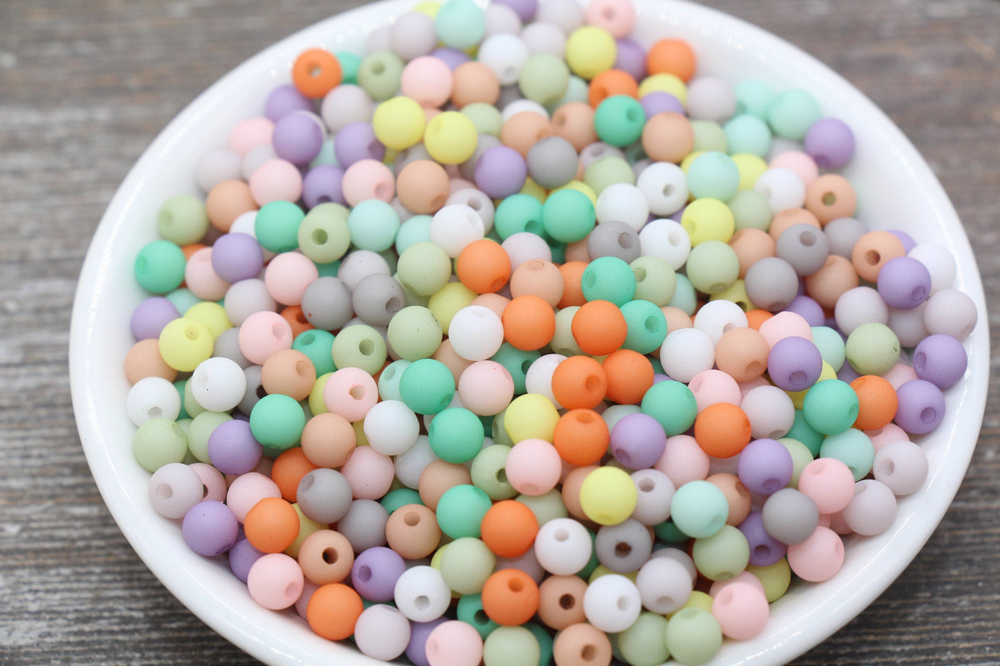 6mm Matte Multicolor Gumball Beads, Frosted Round Acrylic Loose Beads, Matte Bubblegum Beads, Chunky Beads, Round Plastic Beads #2192