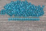 4mm 6/0 teal transparent glass seed beads for bracelets
