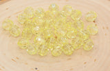 10mm Yellow Transparent Faceted Beads, Yellow Hexagon Faceted Acrylic Beads, Bubblegum Beads, Chunky Beads, Crystal Look Beads#2208